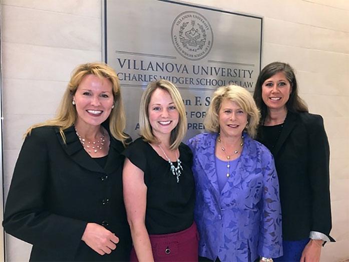 (Left to Right) Associate Dean Michelle M. Dempsey, JD, Co-founder of the CSE; Sarah K. Robinson, JD, Clinical Fellow; Carole Landis, MSS, LCSW; Shea M. Rhodes, JD, Director and Co-Founder of the CSE Institute.